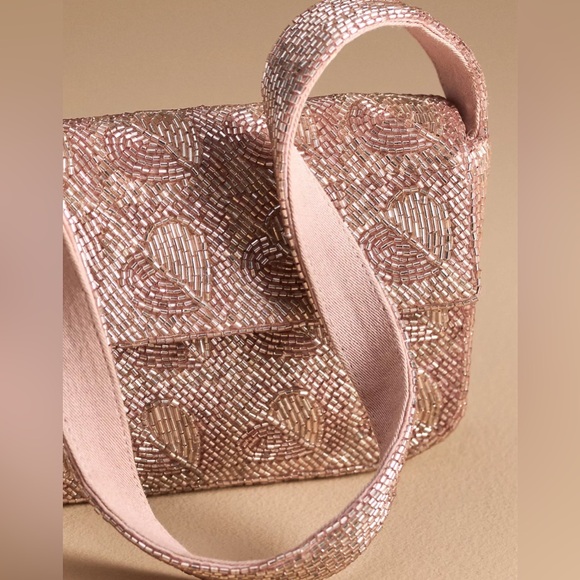 Anthropologie The Fiona Shoulder Bag: Metallic Heart Edition, NWT - Picture 5 of 10